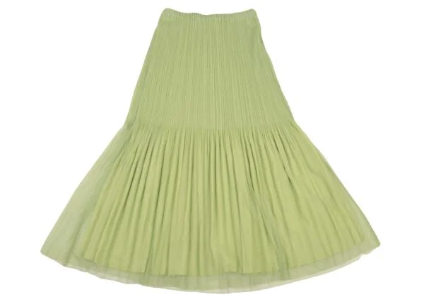 プリーツプリーズPLEATS PLEASE メッシュレイヤー消しプリーツスカート