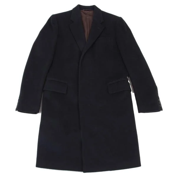 ヘルムートラングHELMUT LANG メルトンウールチェスターコート 紺44 (K