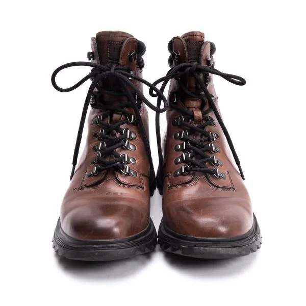 プラダスポーツPRADA SPORT カウレザートレッキングブーツ 茶7.5(27.5