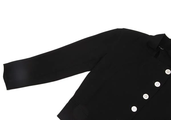 agnes b. Metal Button Stand Collar Napoleon jacket Black 36 (K-152093)