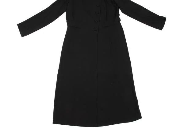 アニエスベーagnes b. スタンドカラーくるみボタンコート 黒36 (K-152102)