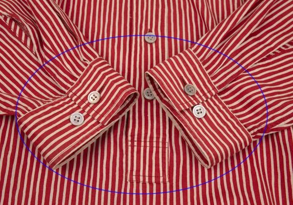 イッセイミヤケ メンISSEY MIYAKE MEN コットンストライプバンドカラー