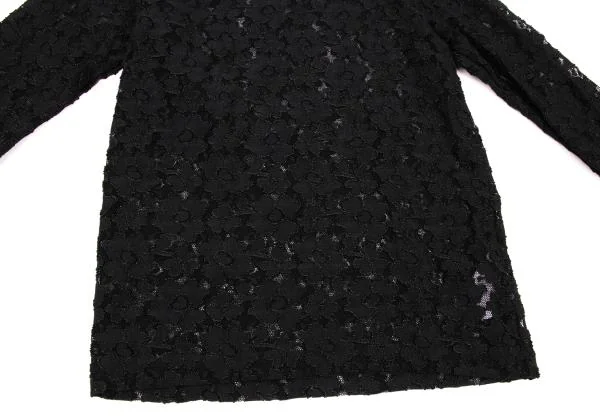 コムデギャルソンCOMME des GARCONS フラワーレースカットソー 黒S (K
