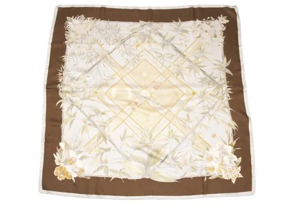 エルメスHERMES カレ90 SERENITE バンブープリントシルクスカーフ