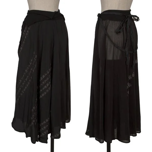 ヨウジヤマモト ファムYohji Yamamoto FEMME シルク般若心経プリント