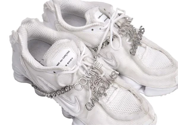 COMME des GARCONS×NIKE Shox Chain Sneakers White US8 (K-156731)