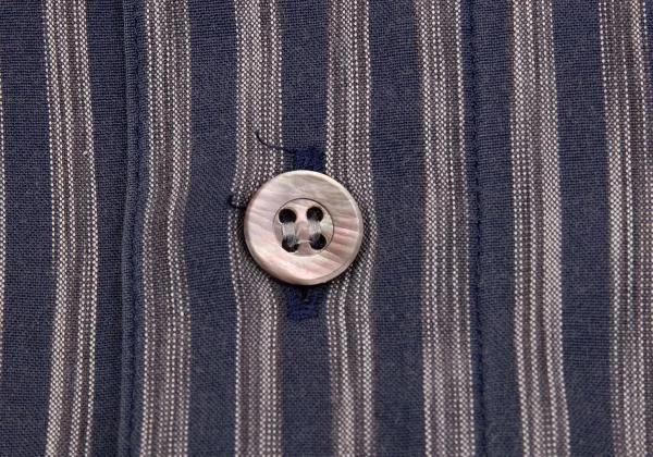 イッセイミヤケ メンISSEY MIYAKE MEN コットンストライプマオカラー