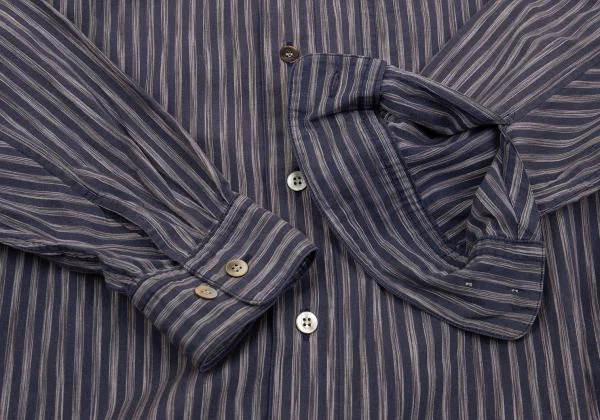 イッセイミヤケ メンISSEY MIYAKE MEN コットンストライプマオカラー