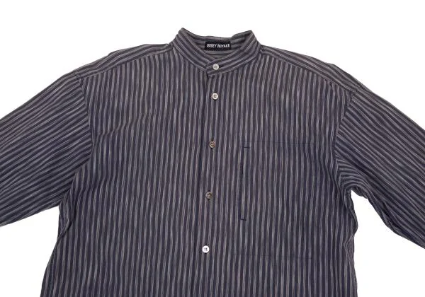 イッセイミヤケ メンISSEY MIYAKE MEN コットンストライプマオカラー