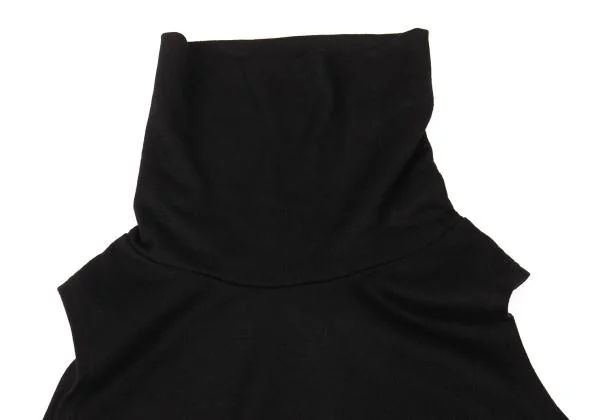 ワイズY's ウールペイズリープリント切替ノースリーブワンピース 黒赤1