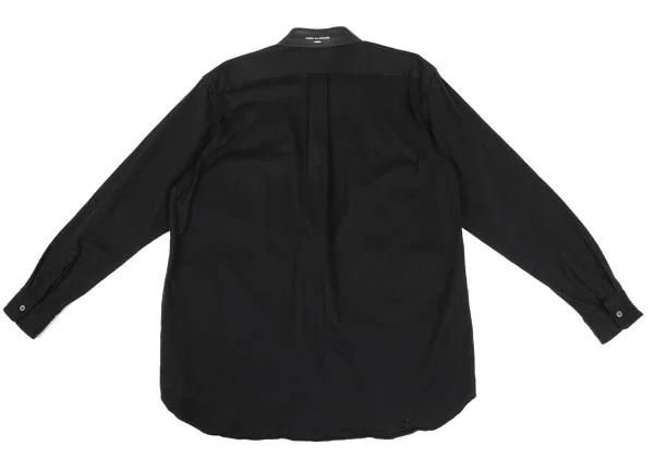 コムデギャルソン オムCOMME des GARCONS HOMME 襟レザー切替シャツ 黒