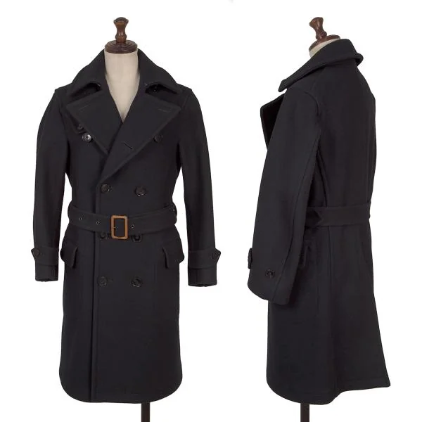 サイ ベーシックスSCYE BASICS ウールトレンチコート 紺38 (K-158775)