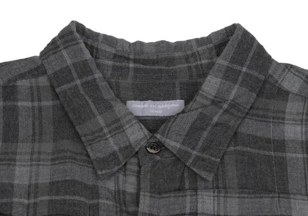 コムデギャルソンオムCOMME des GARCONS HOMME チェックシワ加工長袖