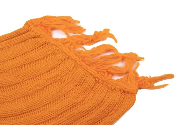 イッセイミヤケISSEY MIYAKE フリンジ切替変形リブニットマフラー