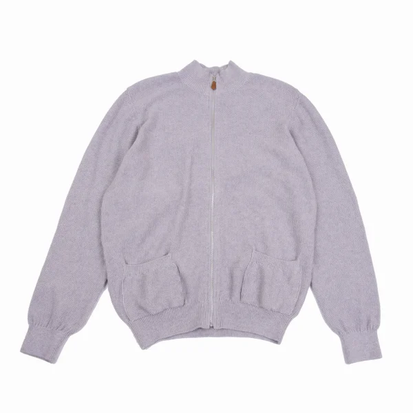 パパスプラスPapas+ コットンカシミヤドライバーズニット 薄紫M (K-160099)