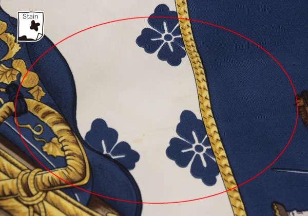 エルメスHERMES カレ90 Equitation Japonaise シルクスカーフ 紺他 (K