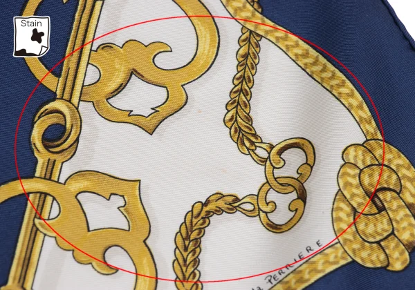 エルメスHERMES カレ90 Equitation Japonaise シルクスカーフ 紺他 (K