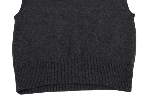 マーガレットハウエルMHL ウールVネックニットベスト 濃グレー2 (K-160772)