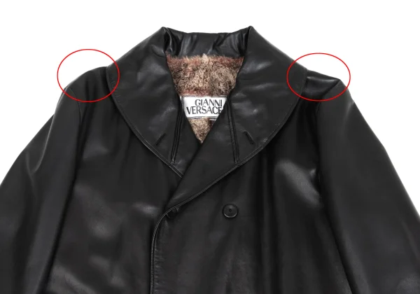 ジャンニヴェルサーチGIANNI VERSACE 裏ファーレザーダブルハーフ