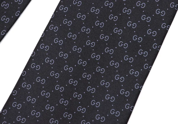 グッチGUCCI GGプリントシルクネクタイ 黒 (K-161298)