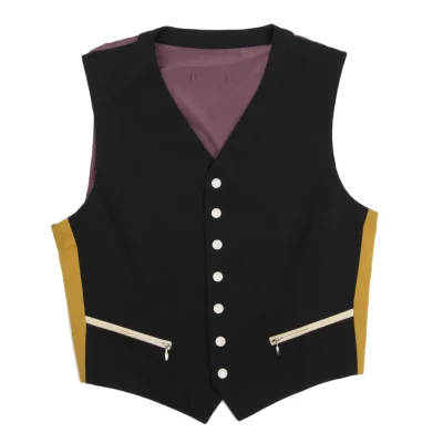 イッセイミヤケ メンISSEY MIYAKE MEN フリースジップアップベスト 黒L