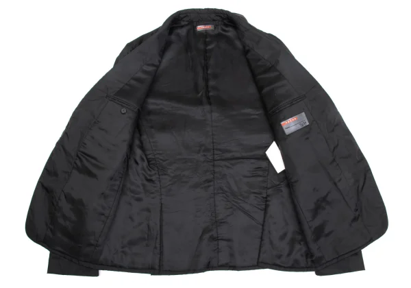 プラダスポーツPRADA SPORT 中綿ナイロンテーラードジャケット 黒54 (K