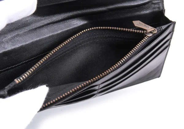 ジャンポールゴルチエJean Paul GAULTIER ロゴエンボスレザー長財布 黒