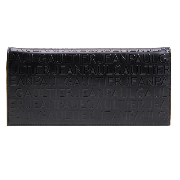 ジャンポールゴルチエJean Paul GAULTIER ロゴエンボスレザー長財布 黒