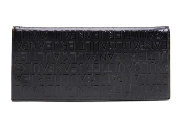 ジャンポールゴルチエJean Paul GAULTIER ロゴエンボスレザー長財布 黒