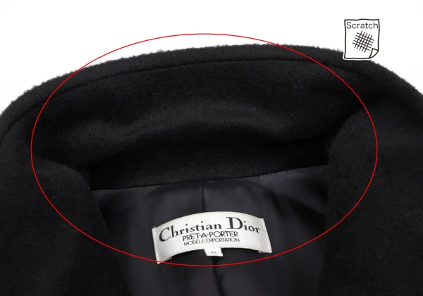 Christian Dior PRET A PORTER Wool Double Coat Black 11 (K-162315)