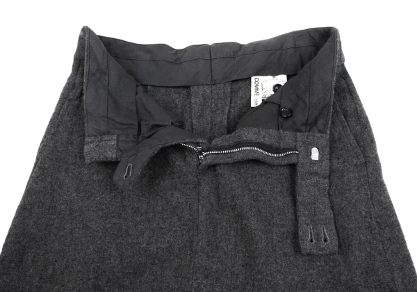 コムデギャルソンCOMME des GARCONS 縮絨ウールロングスカート グレーM