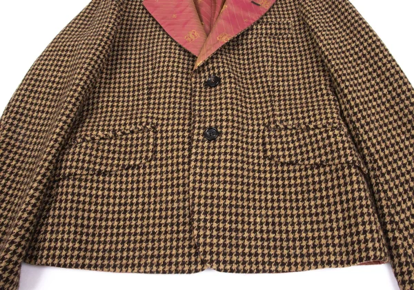 tricot COMME des GARCONS Reversible Houndstooth Jacket Brown M (K
