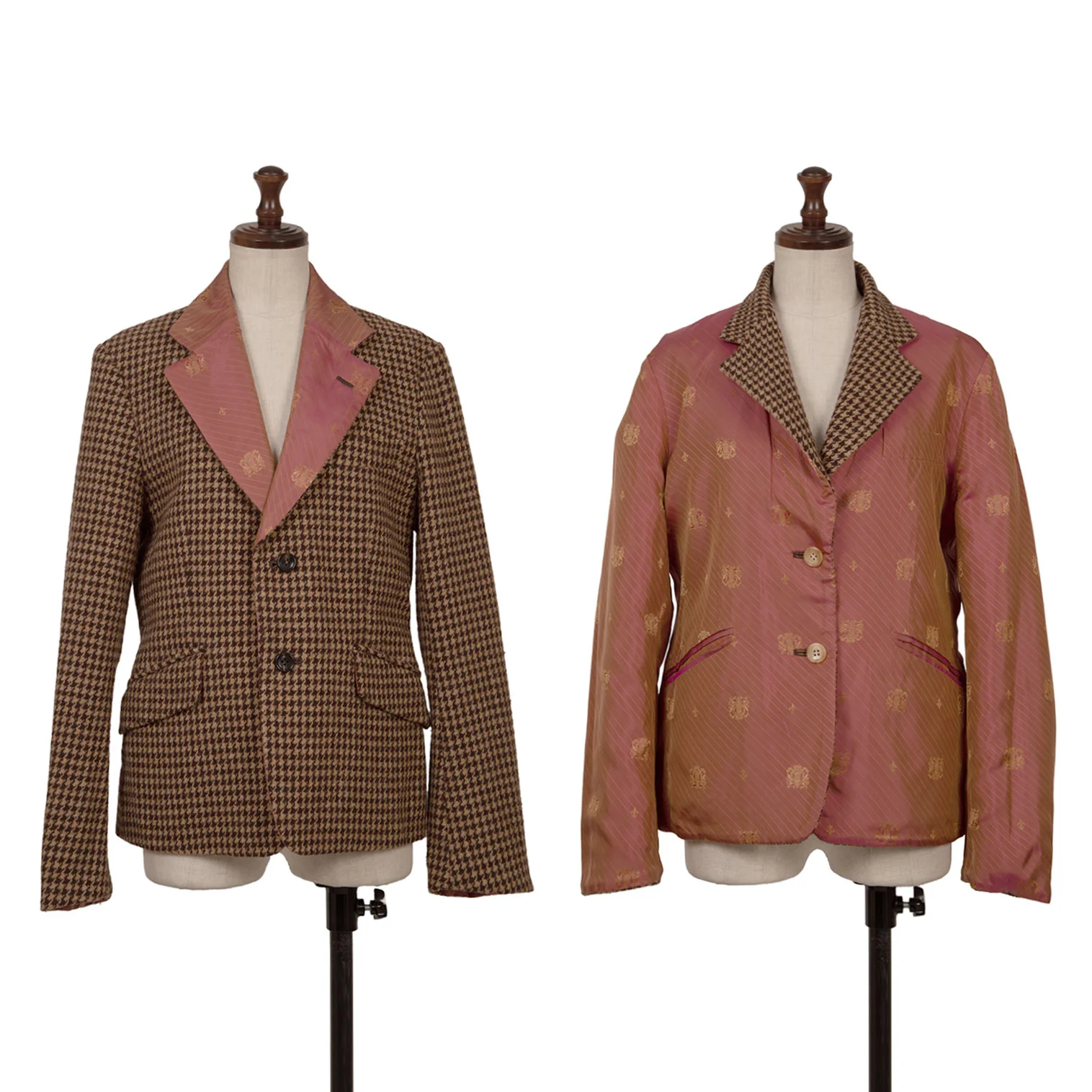 tricot COMME des GARCONS Reversible Houndstooth Jacket Brown M (K