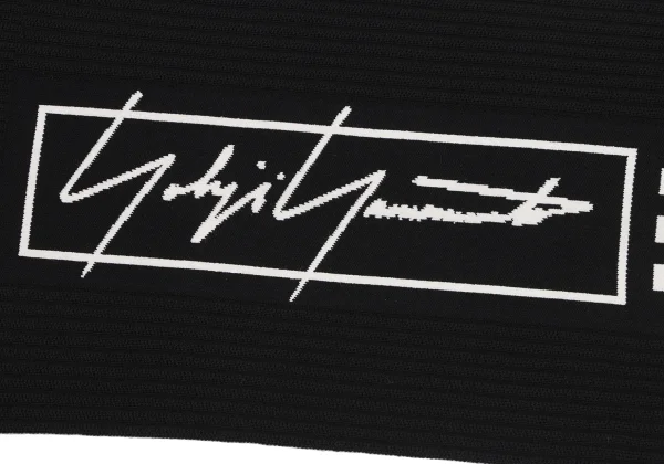 ワイスリーY-3 ロゴスリーラインニットマフラー 黒白 (K-163476)