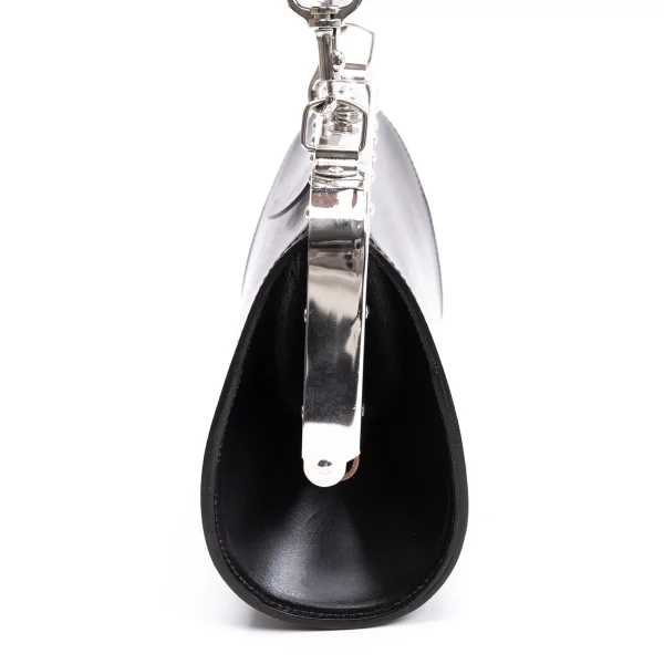 コムデギャルソンCOMME des GARCONS がま口レザーショルダーバッグ 黒