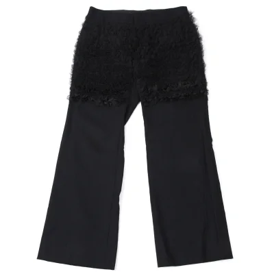 コムデギャルソンCOMME des GARCONS ウールストレートパンツ 黒S (K