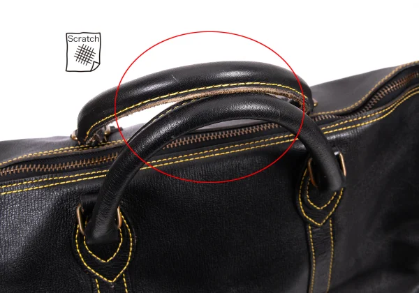 コムデギャルソンCOMME des GARCONS レザーボストンバッグ 黒 (K-165509)