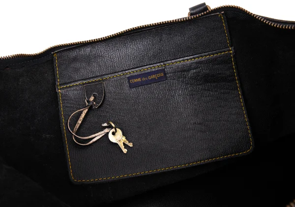 コムデギャルソンCOMME des GARCONS レザーボストンバッグ 黒 (K-165509)