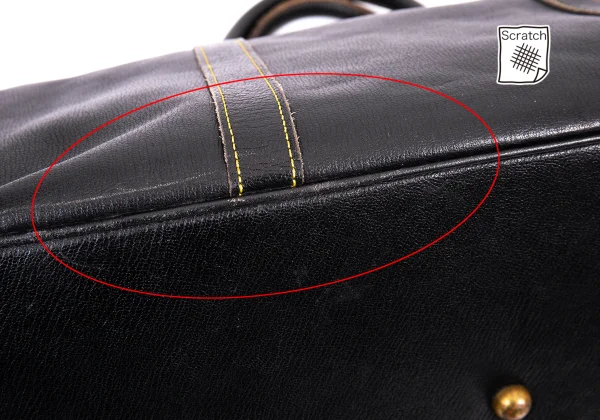 コムデギャルソンCOMME des GARCONS レザーボストンバッグ 黒 (K-165509)