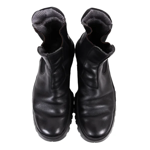 プラダPRADA メッシュライニングレザーサイドゴアブーツ 黒US10 1/2(28