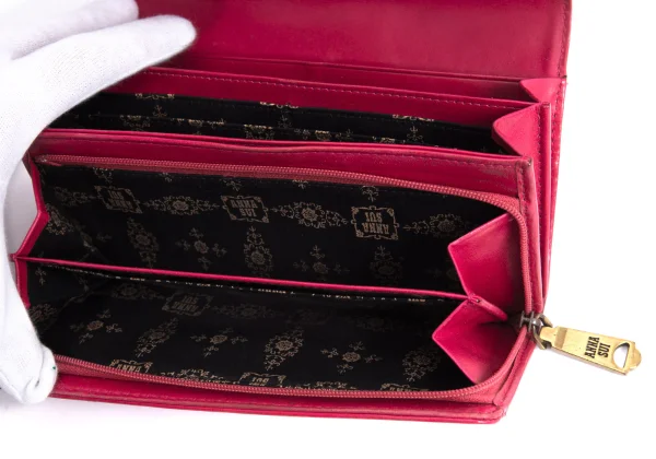 アナスイANNA SUI ロゴプレート長財布 赤 (K-165957)