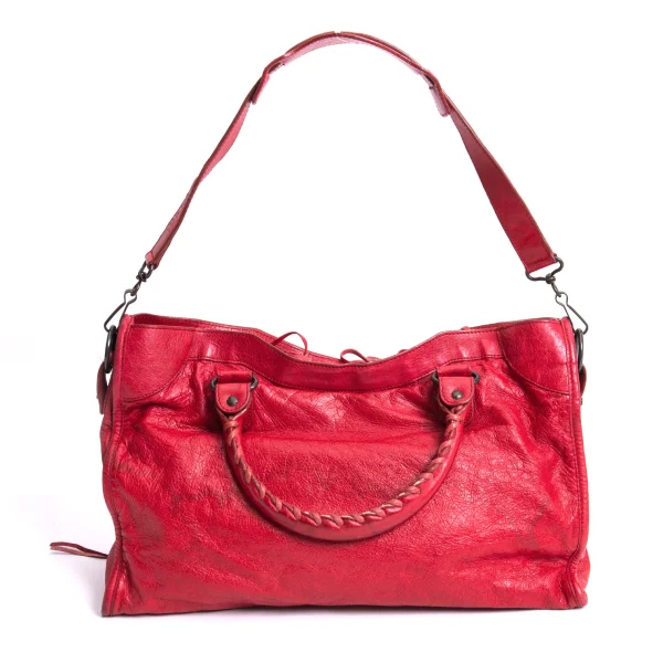 バレンシアガBALENCIAGA シティ 2WAYショルダーバッグ 赤 (K-165959)