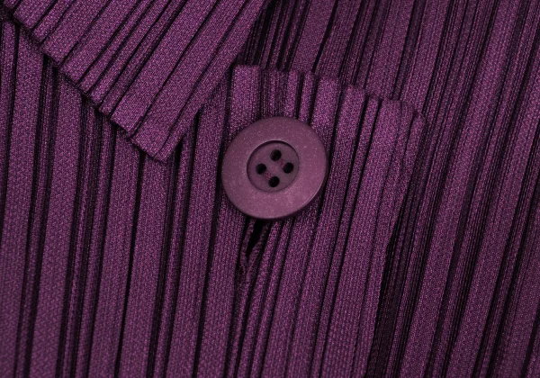 プリーツプリーズPLEATS PLEASE プリーツダブルブレストジャケット 紫3
