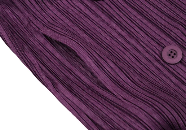 プリーツプリーズPLEATS PLEASE プリーツダブルブレストジャケット 紫3