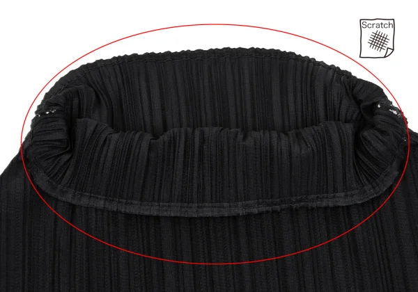 プリーツプリーズPLEATS PLEASE プリーツハイネック長袖カットソー 黒4