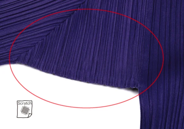 プリーツプリーズPLEATS PLEASE プリーツハイネックカットソー 紫4 (K