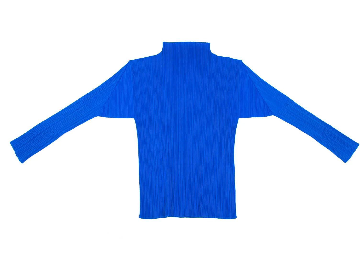 プリーツプリーズPLEATS PLEASE プリーツハイネックカットソー 青4 (K