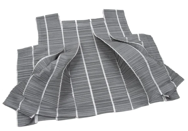 プリーツプリーズPLEATS PLEASE ストライプ織りスクエアネック