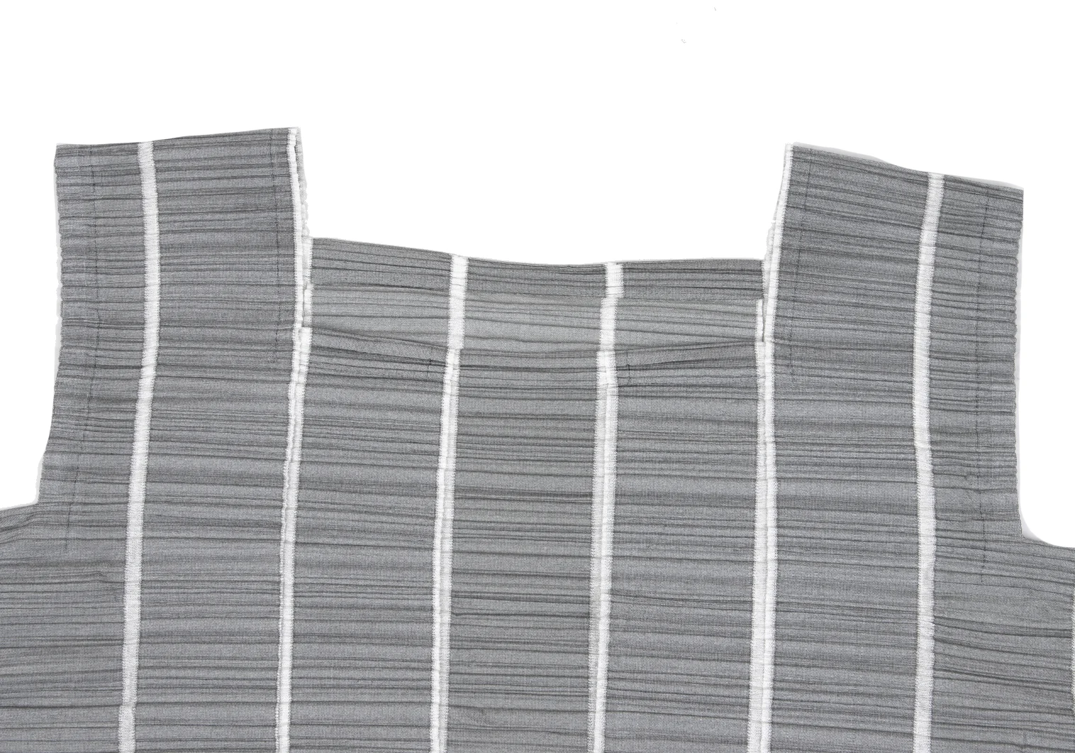 プリーツプリーズPLEATS PLEASE ストライプ織りスクエアネック