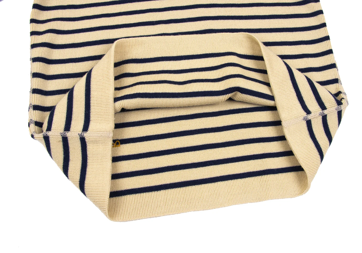 45rpm 45R ウールボーダーVネックニットセーター ベージュ紺2 (K-167961)